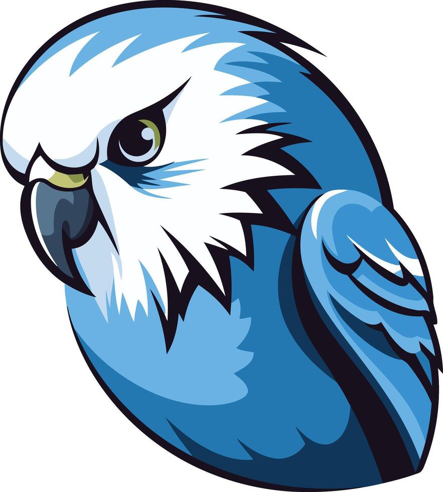 A blue parrot head vector