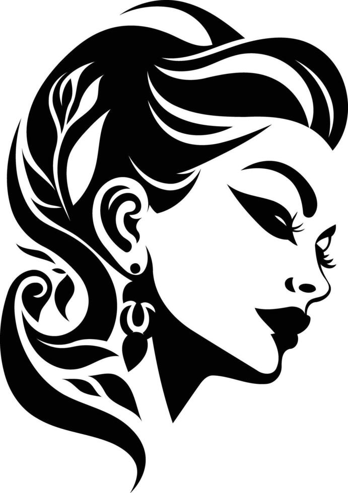 A woman's face with a tribal design vector