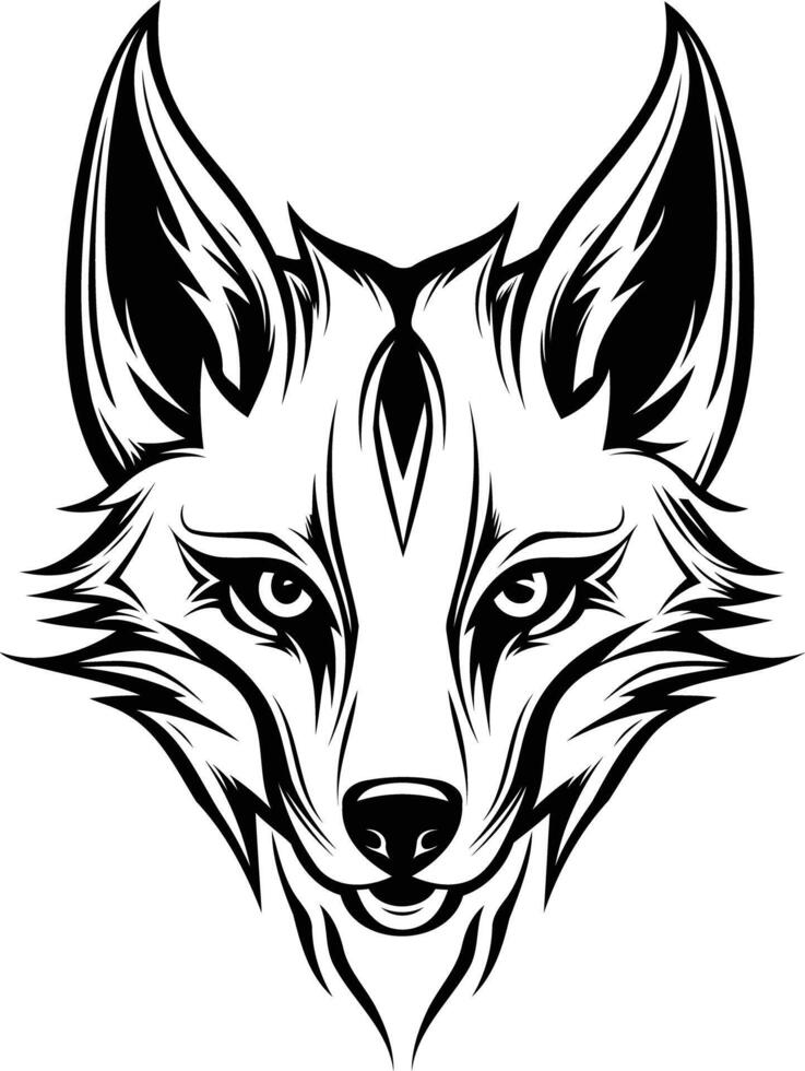 Fox head tattoo design vector