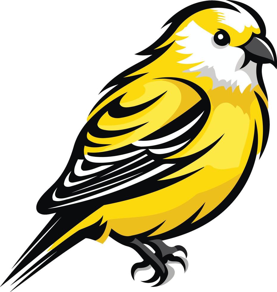 Yellow bird clipart vector
