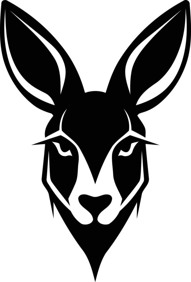 A black and white silhouette of a deer head vector