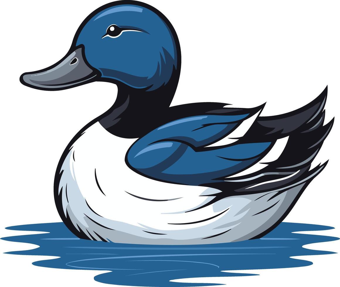 A duck swimming in the water vector