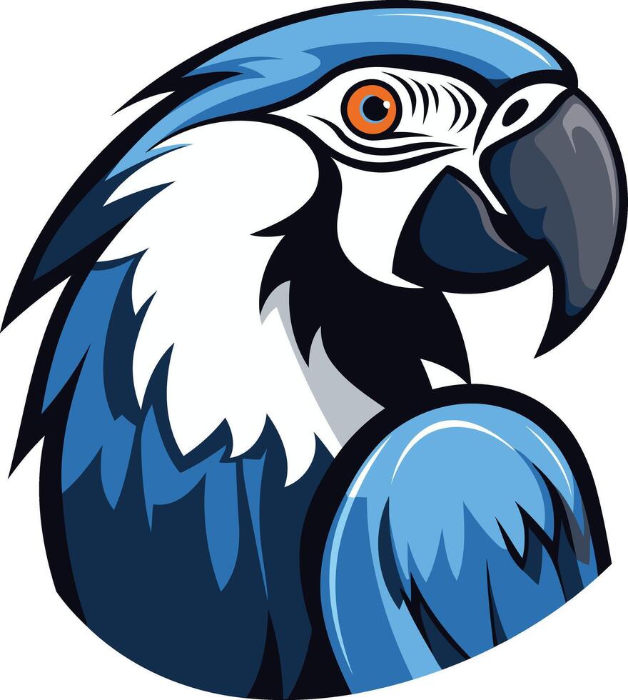 Blue macaw parrot vector