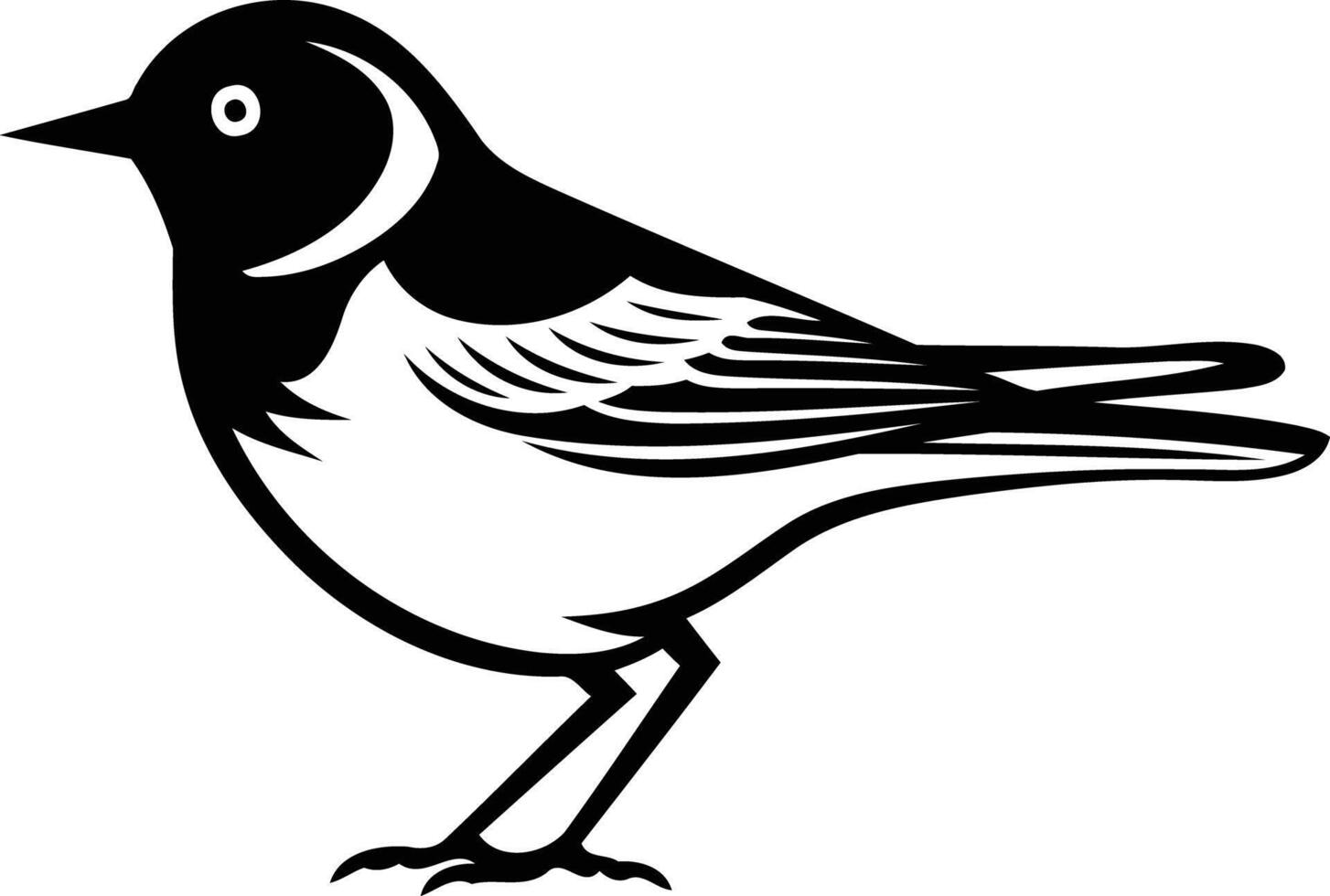 Black and white bird silhouette on white background vector