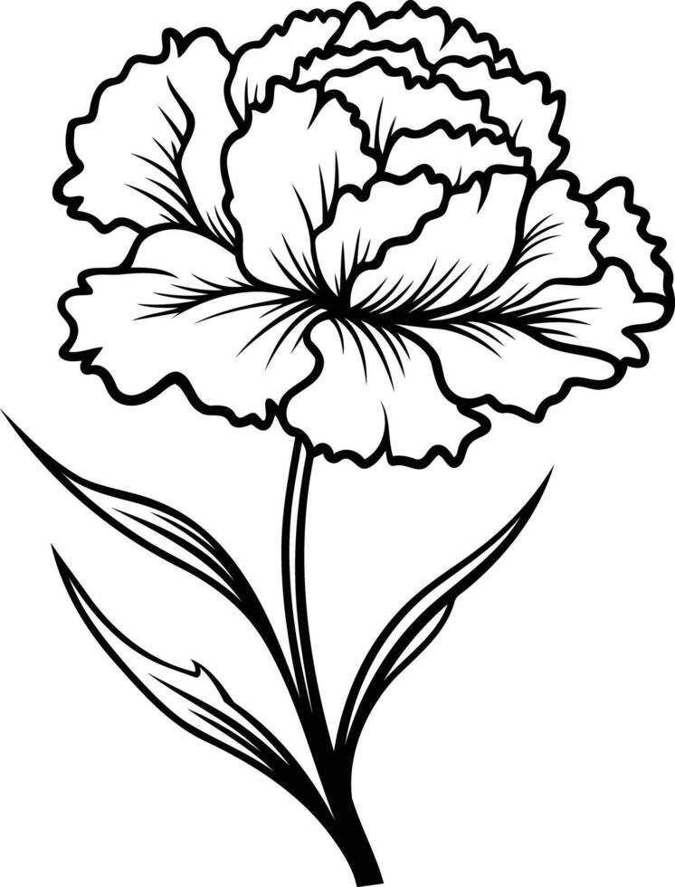 A black and white flower on a white background vector