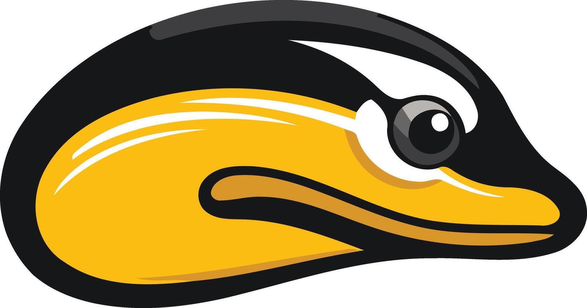 A yellow and black bird head vector