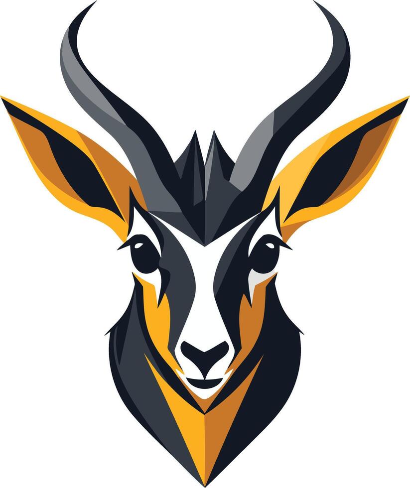 An antelope head with horns on a white background vector
