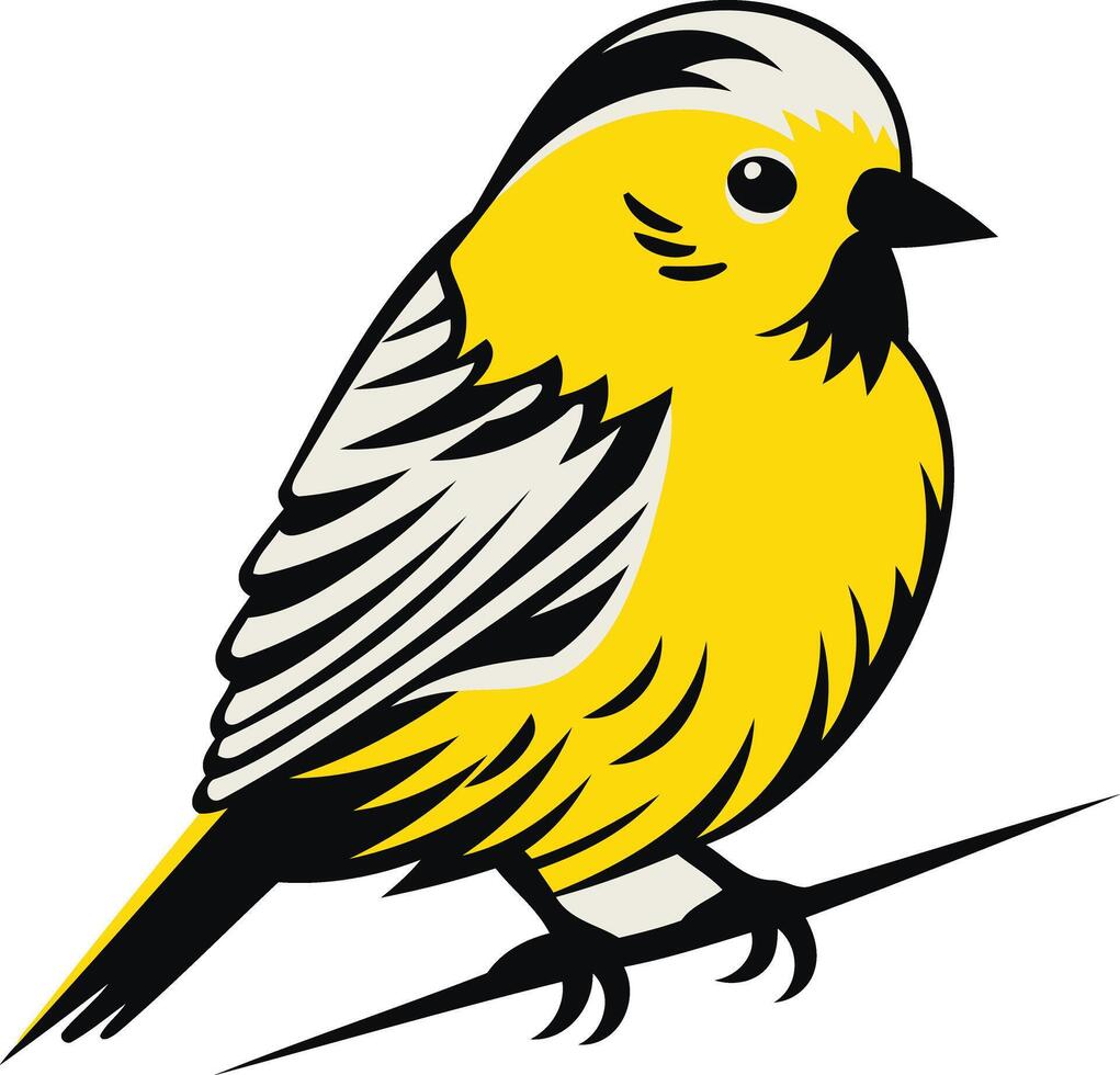 Yellow bird clipart vector