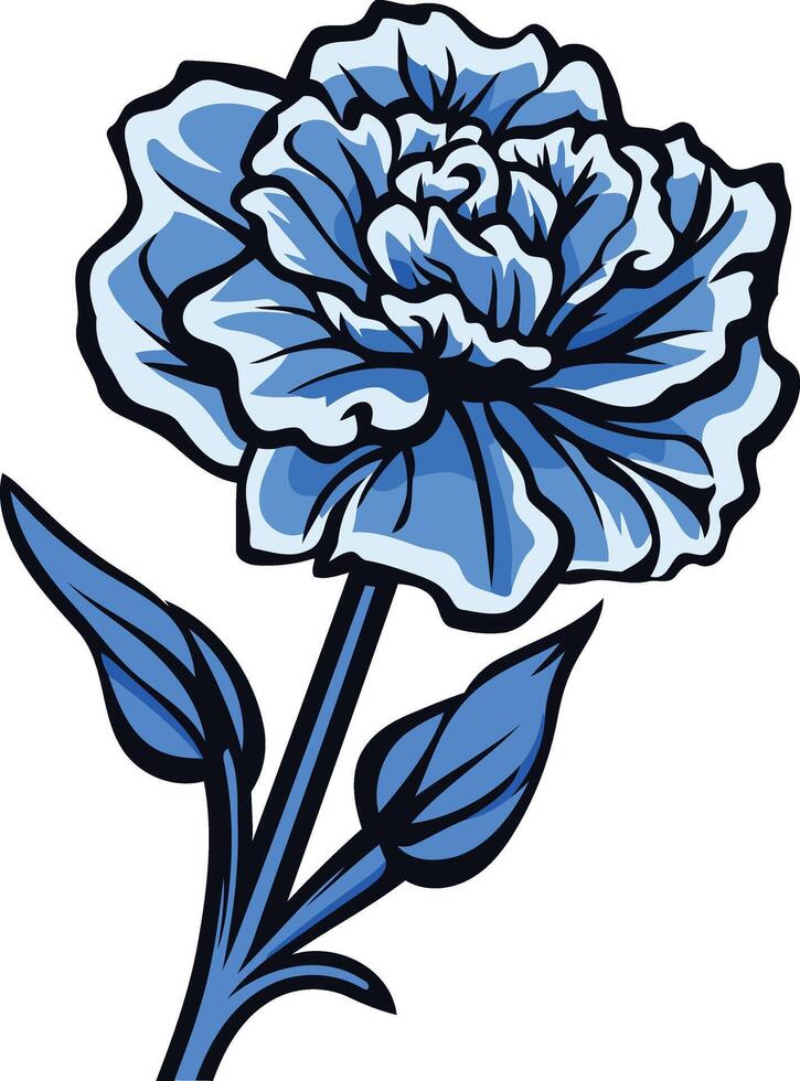 Blue carnation flower vector