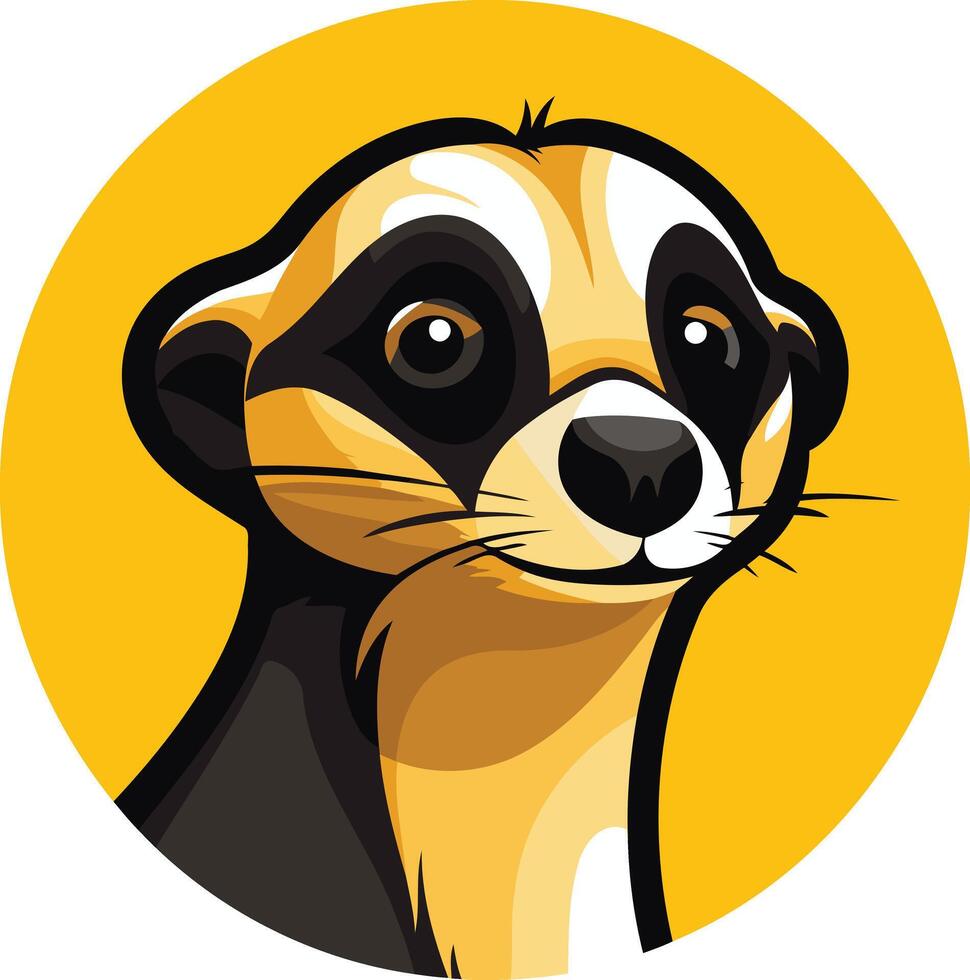 A cartoon meerkat on a yellow background vector