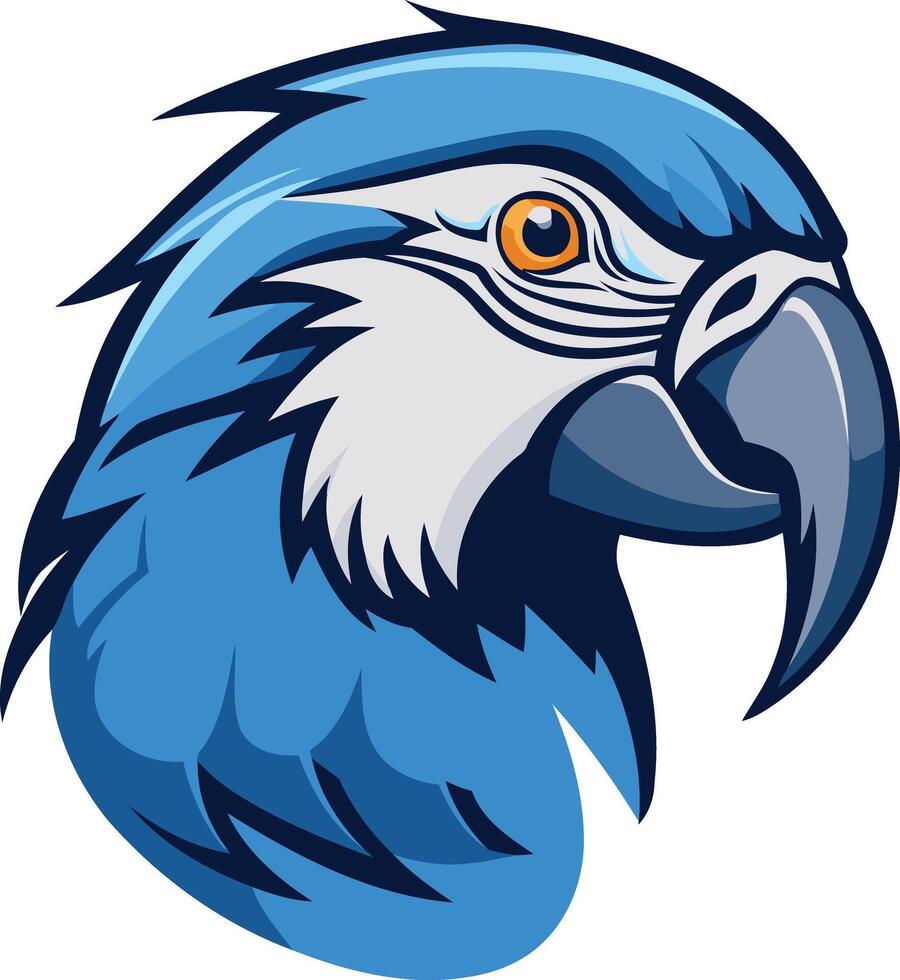 Blue macaw head vector