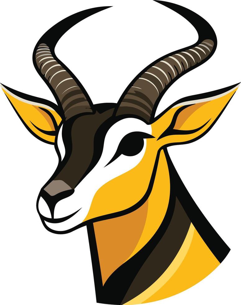 The head of an antelope with horns vector