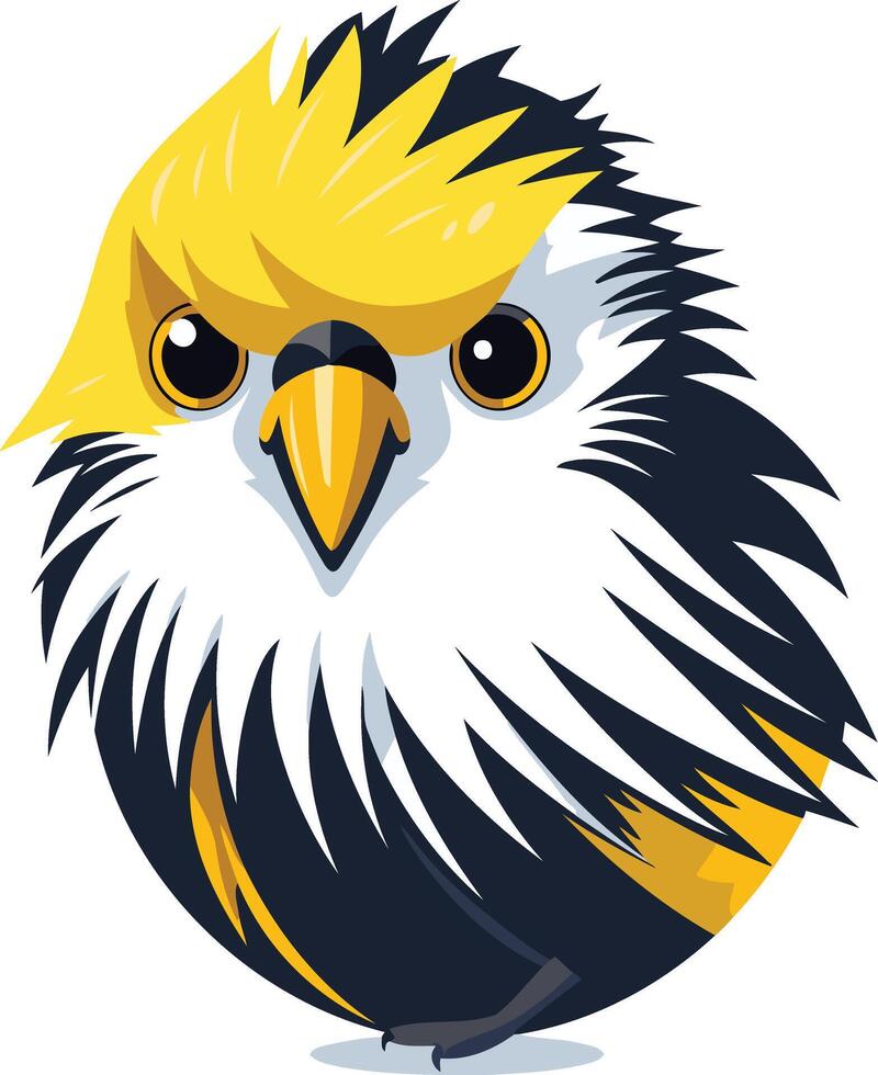 A cartoon bird with yellow and black feathers vector