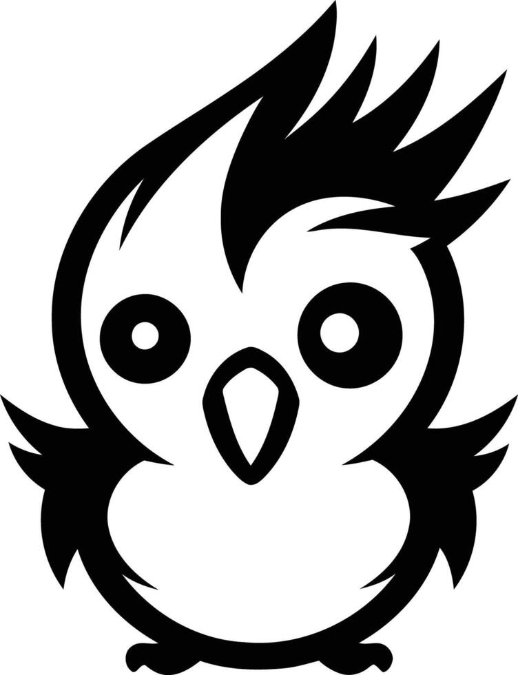 A cartoon bird with a mohawk on its head vector