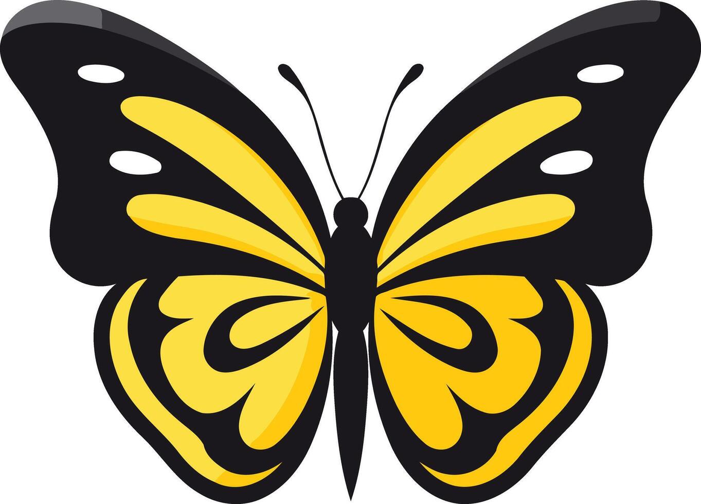 Yellow and black butterfly clip art image vector