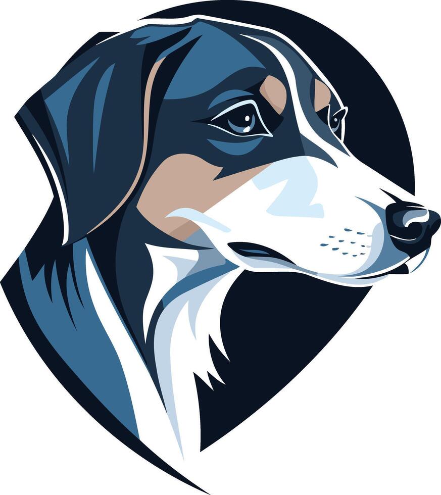 A dog head in the shape of a heart vector