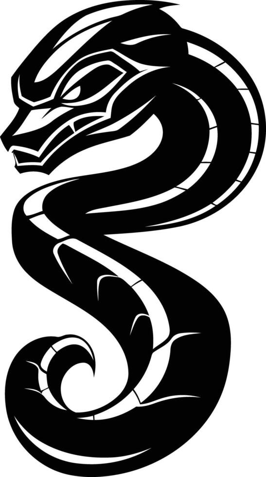 A snake with a black and white design vector