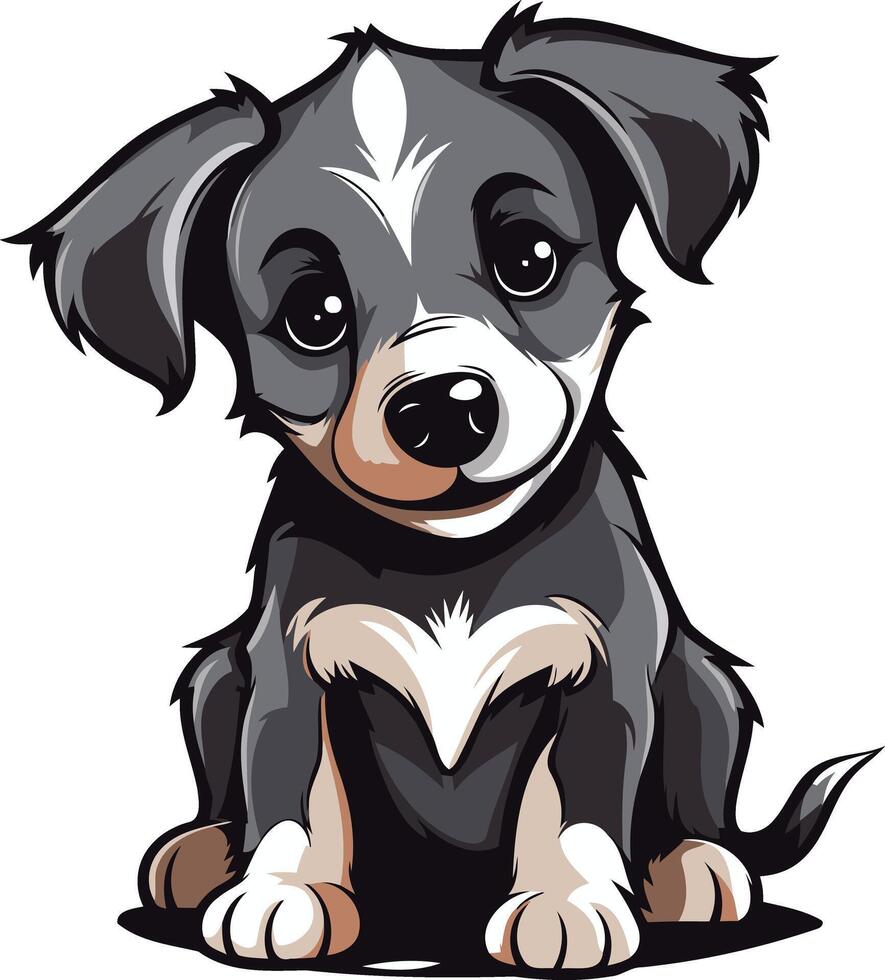 A cartoon dog sitting down on a white background vector