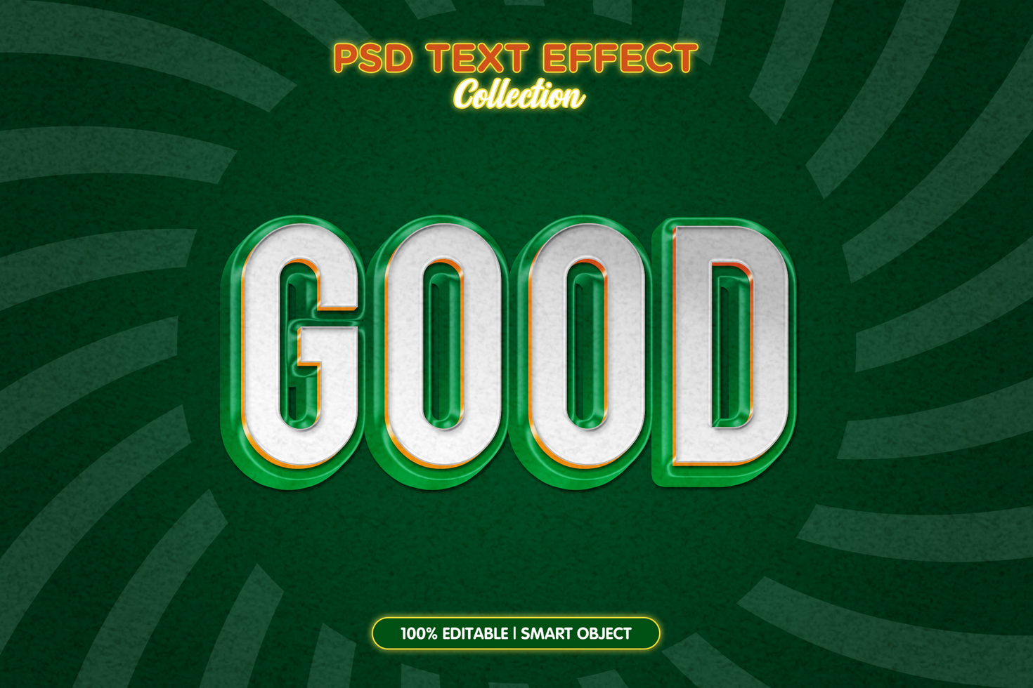 The word good in green text on a green background psd