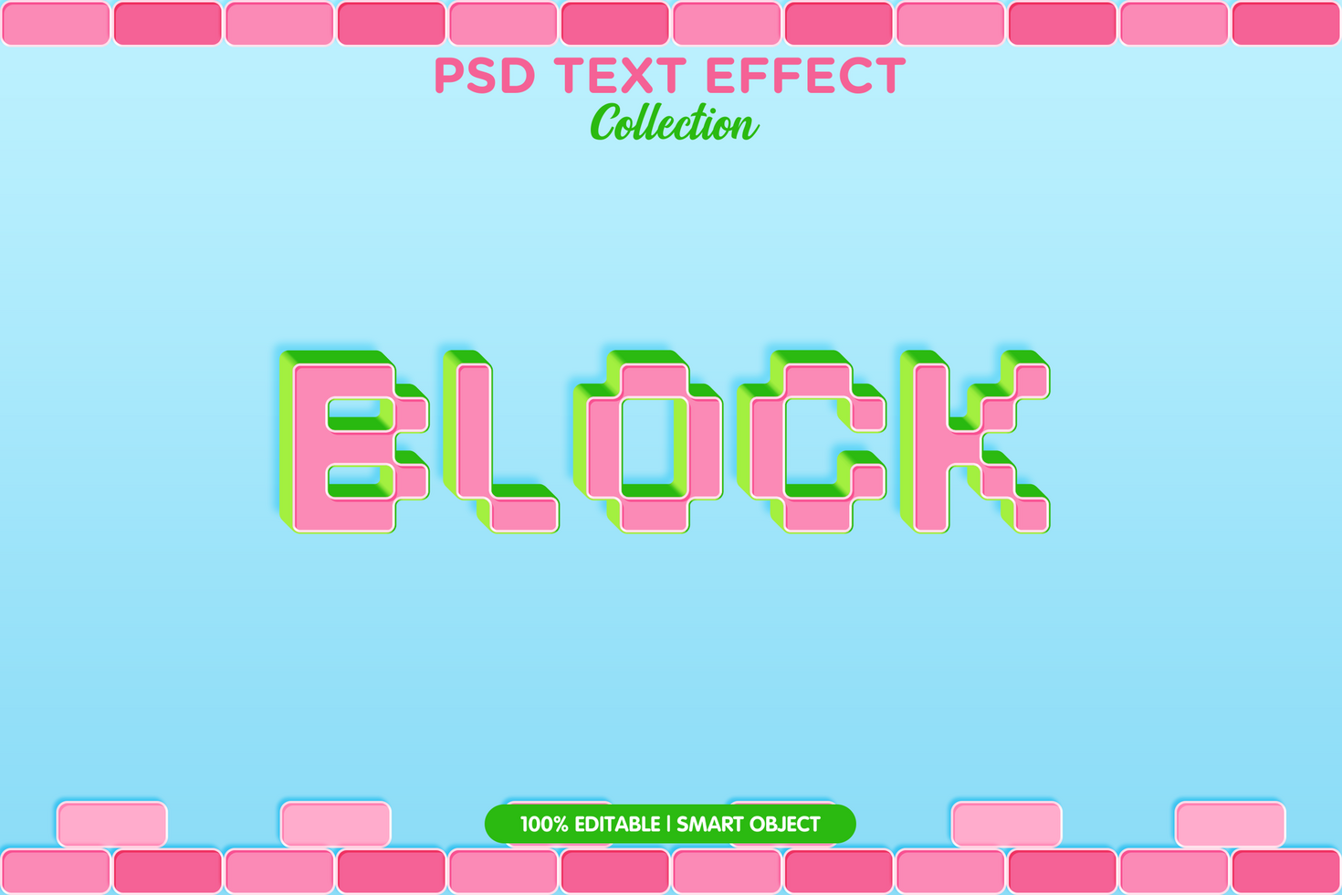 Block text effect collection psd