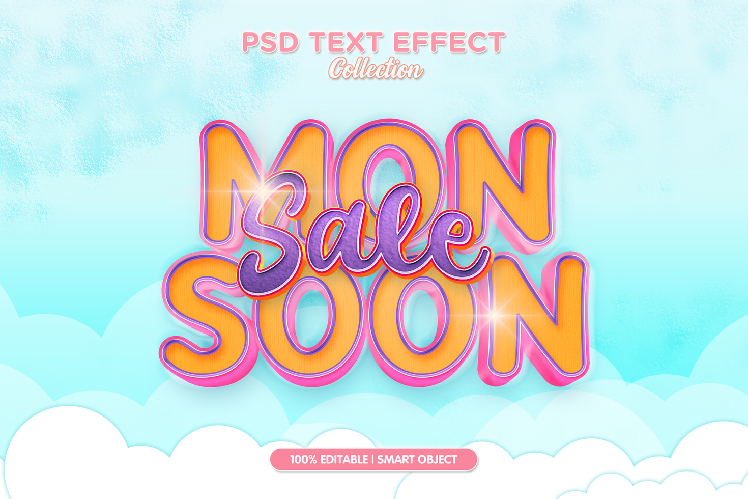 The text effect is in the clouds psd