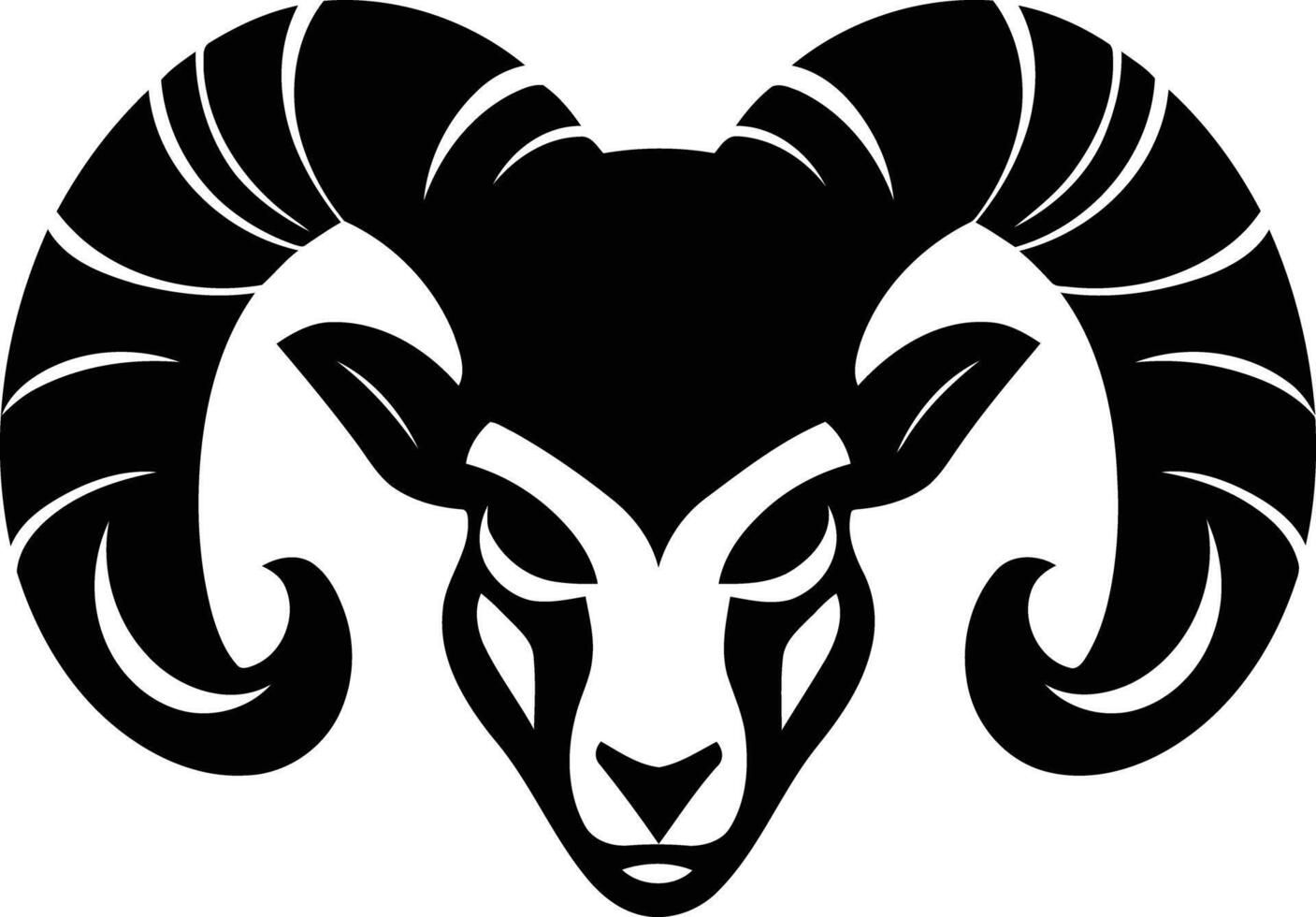 A ram head with horns on a white background vector