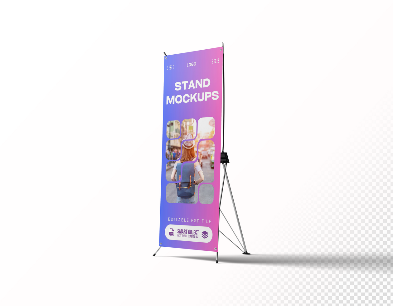 X Stand Mockups On Blank Background psd