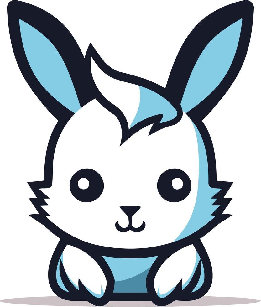 A cartoon bunny with blue eyes and white fur vector