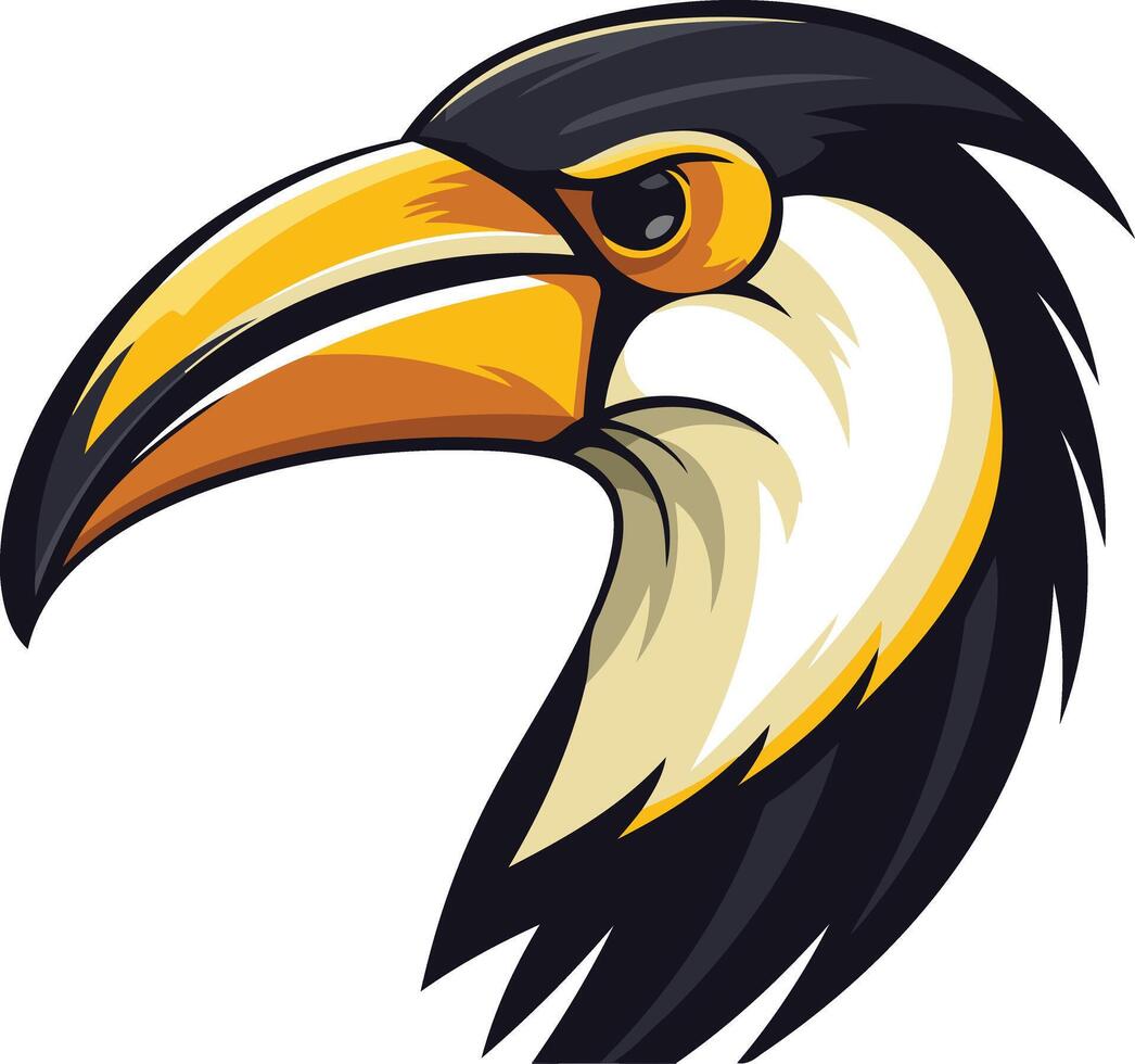 The head of a hornbill bird vector