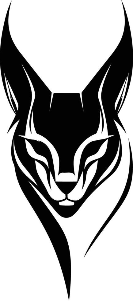 A black and white drawing of a cat's head vector