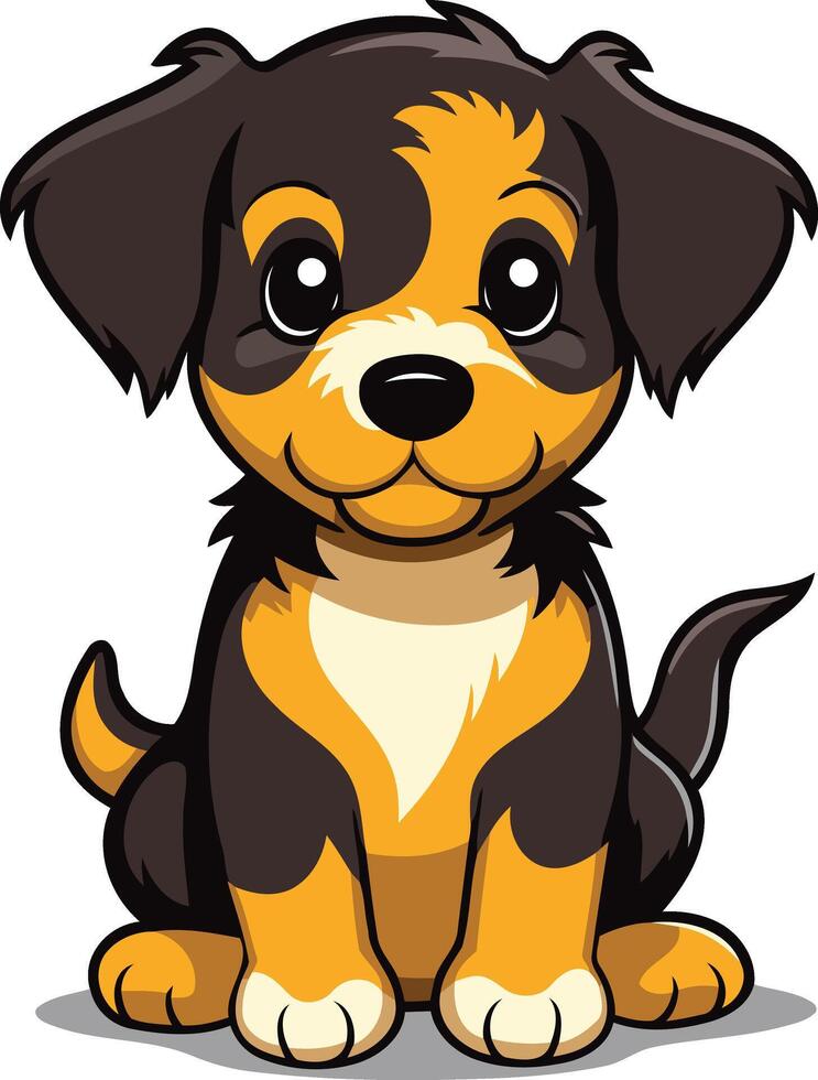 Cute puppy cartoon illustration vector