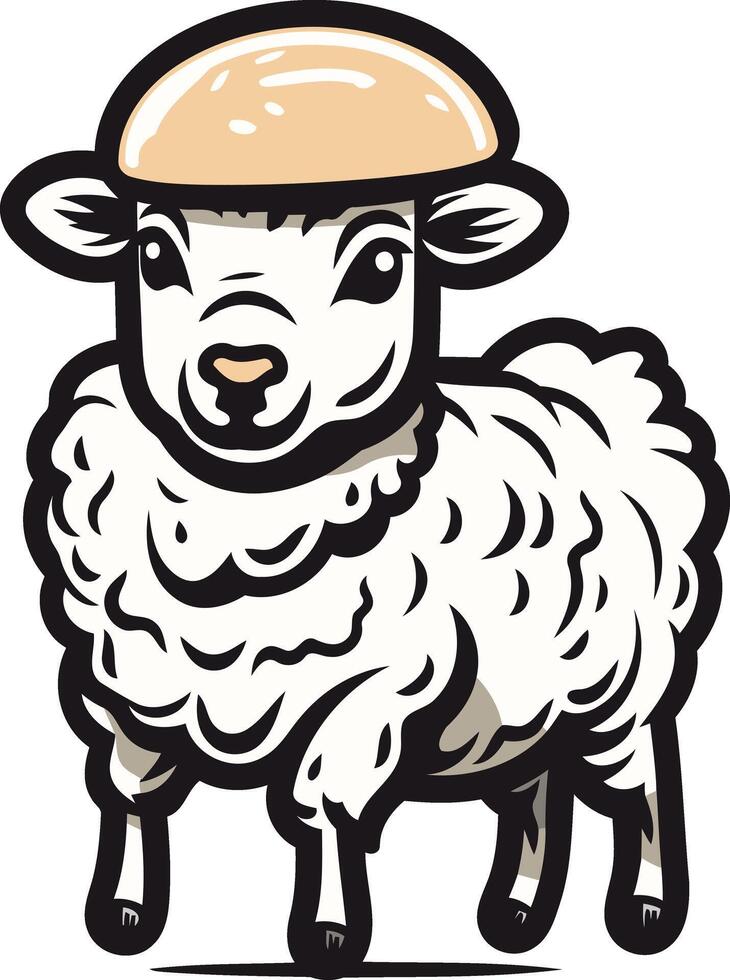 Sheep wearing a hat vector