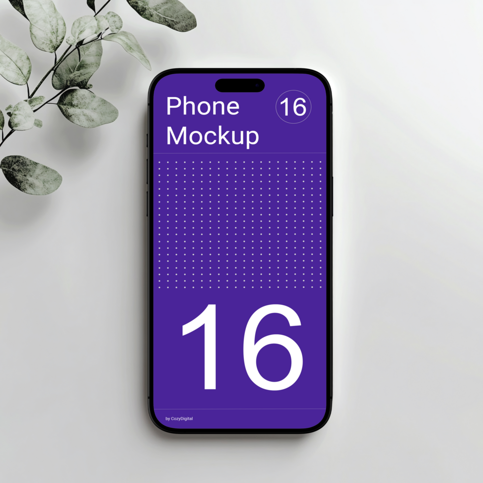 Black Smartphone Display on White Background psd