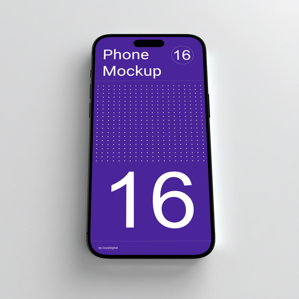 Smartphone Black Model on White Background Mockup psd