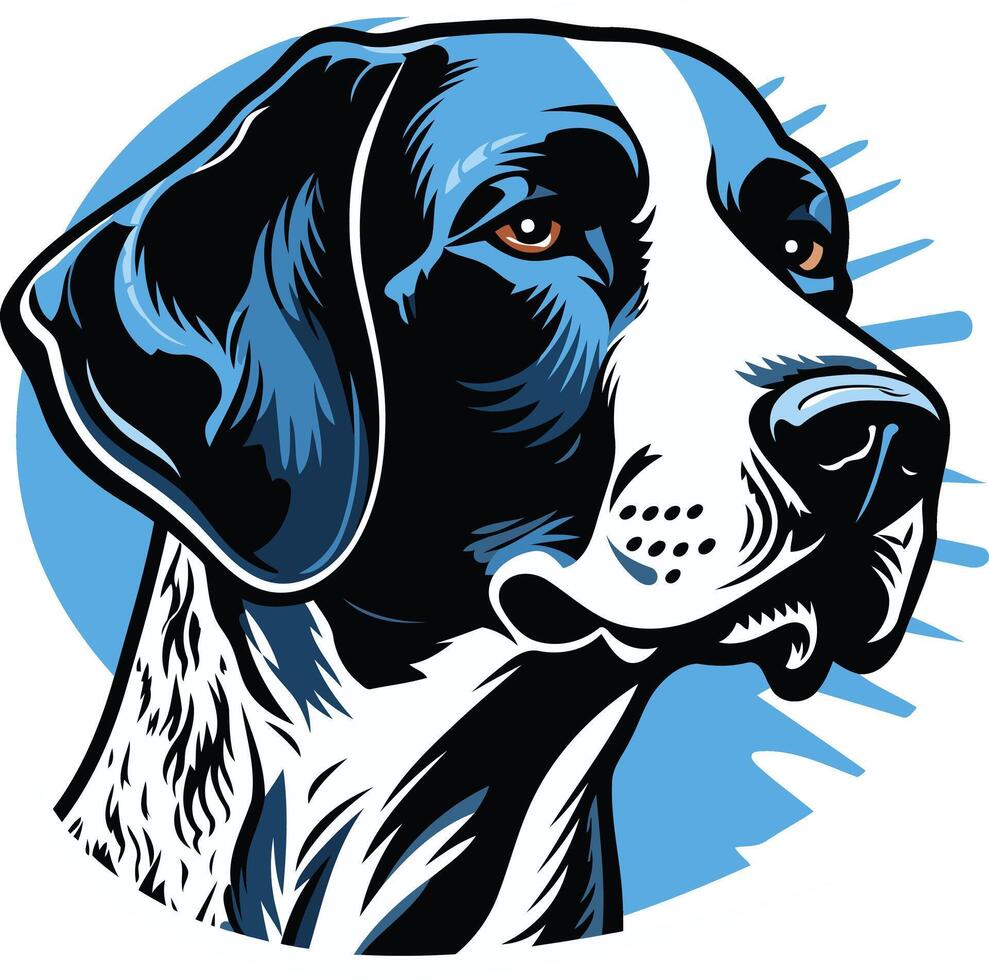 A dog with a blue background and white spots vector
