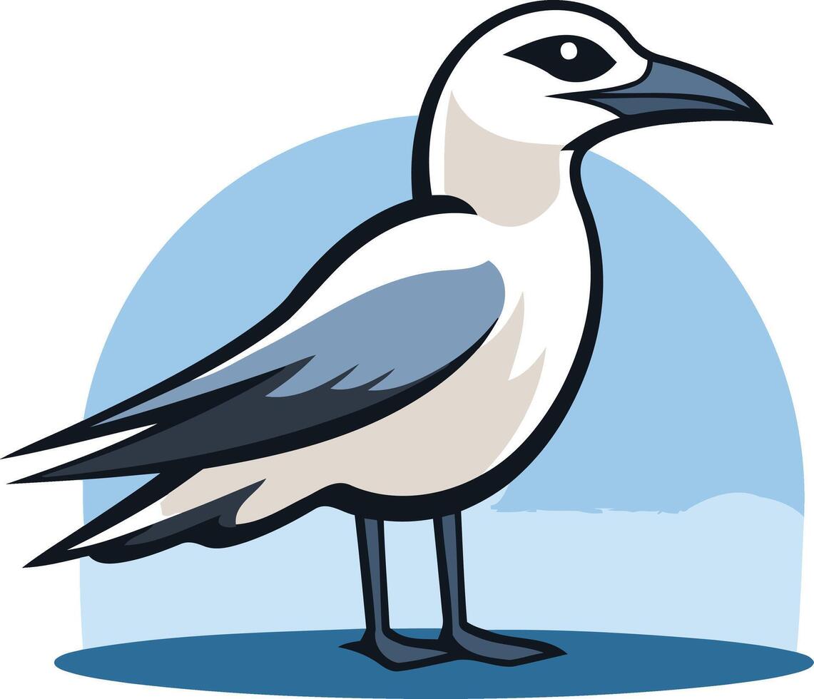 A cartoon bird standing on a blue background vector