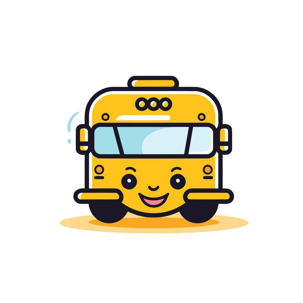 A cartoon school bus with a smile on its face vector