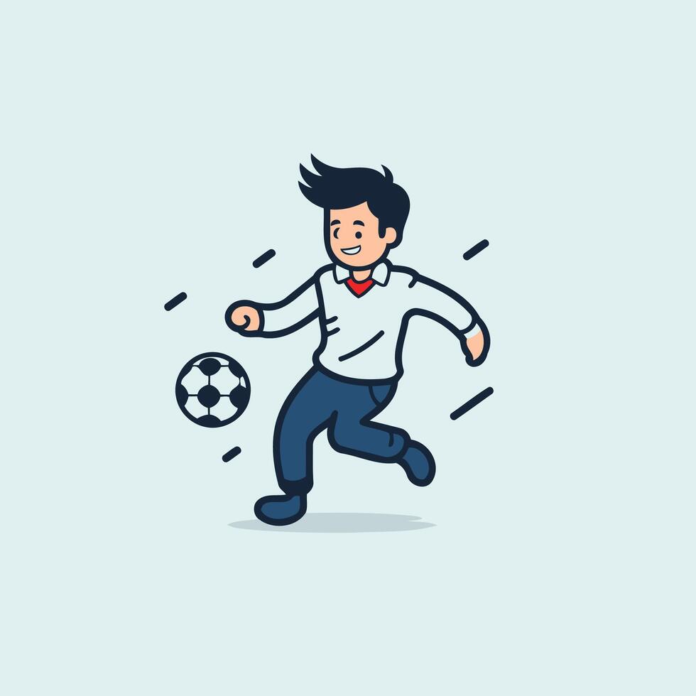 A man in a tie is playing soccer vector