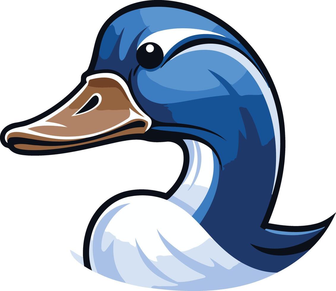 A cartoon duck head with a blue beak vector