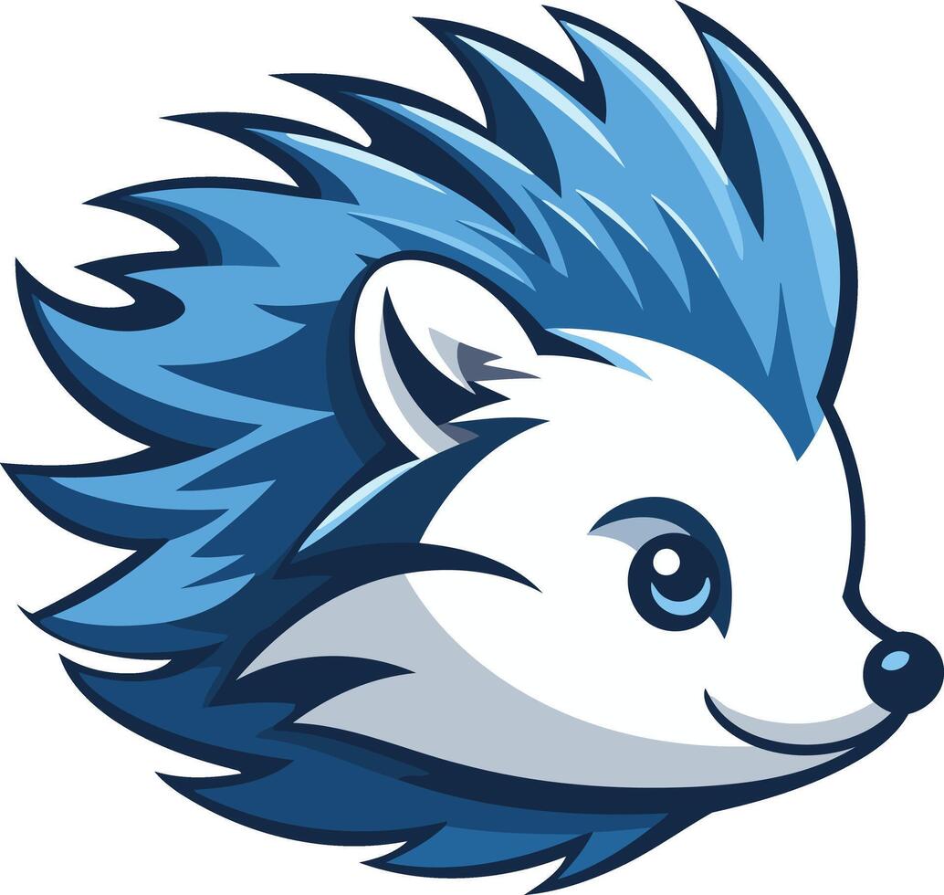 A hedgehog mascot with blue hair vector