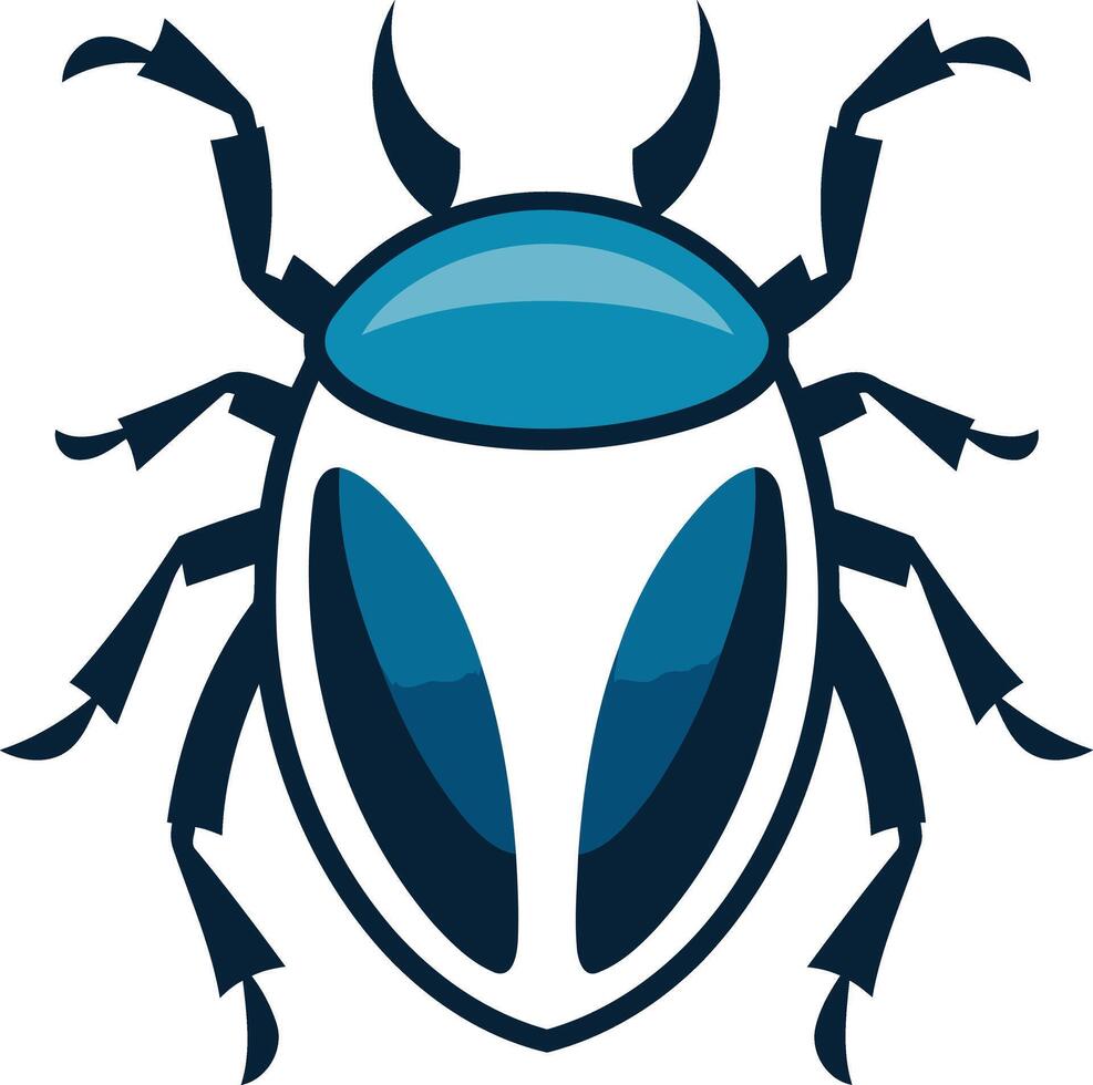 A blue bug with black legs and a white background vector