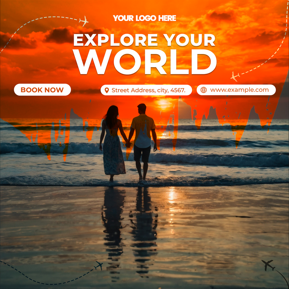 Travel and tourism Social Media post template psd