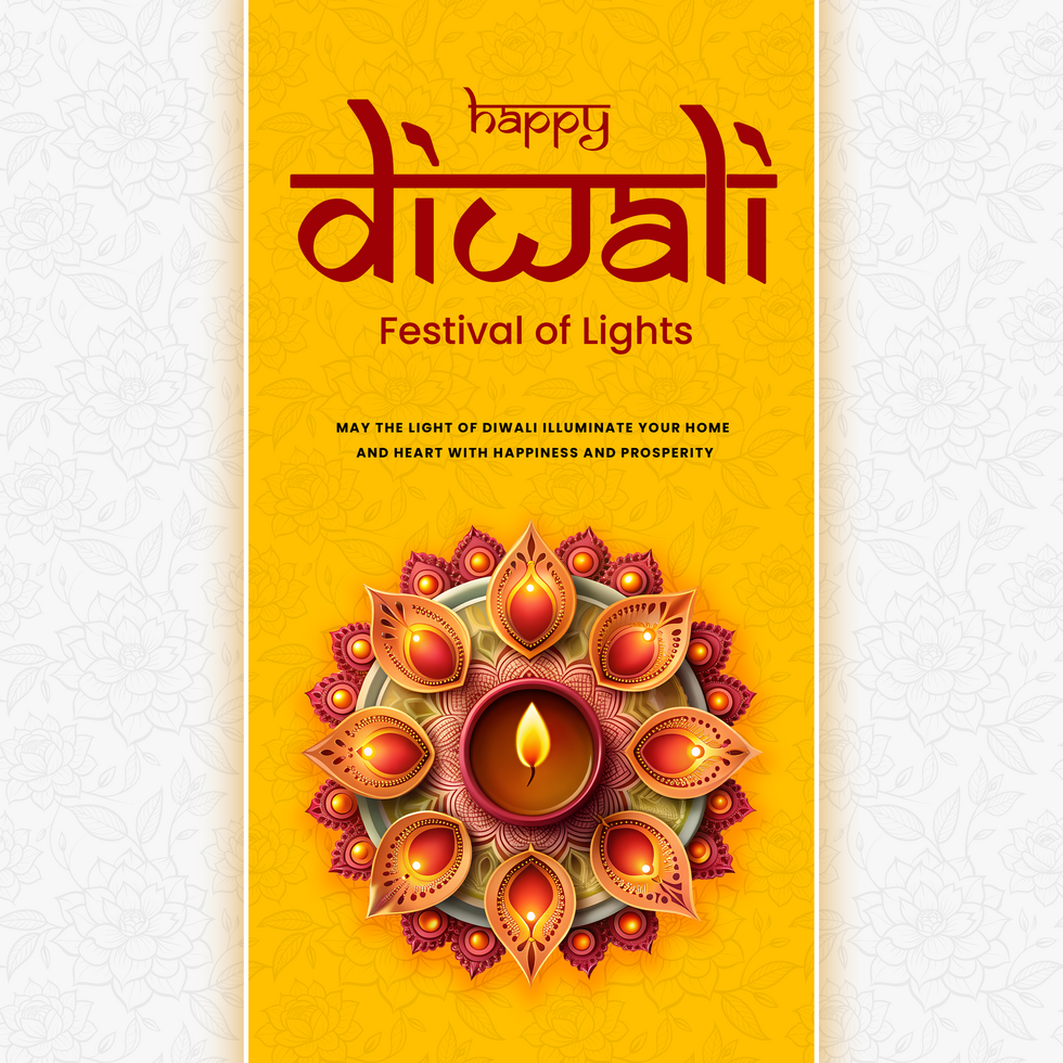 Diwali festival of lights design illustration psd