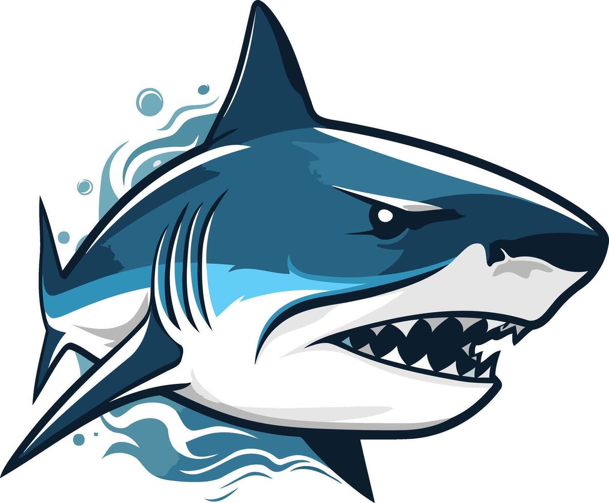 Great white shark illustration vector