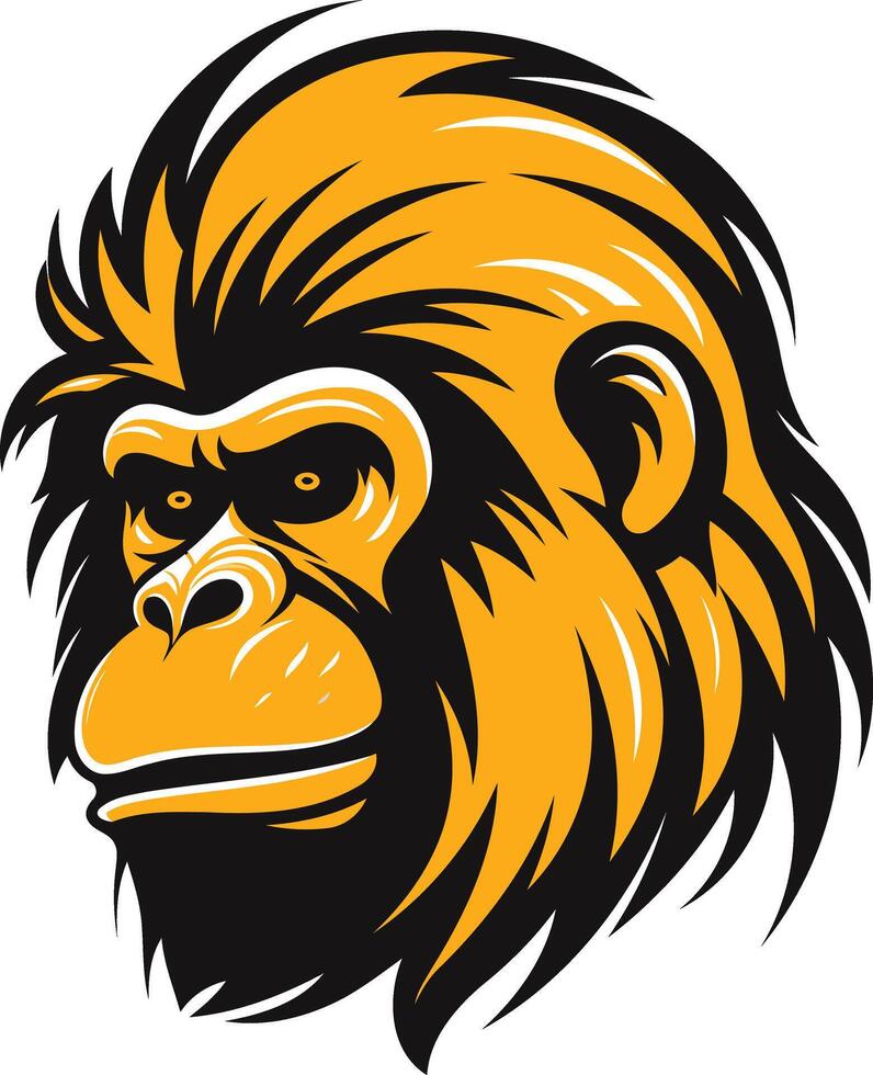 A gorilla head with a long beard vector