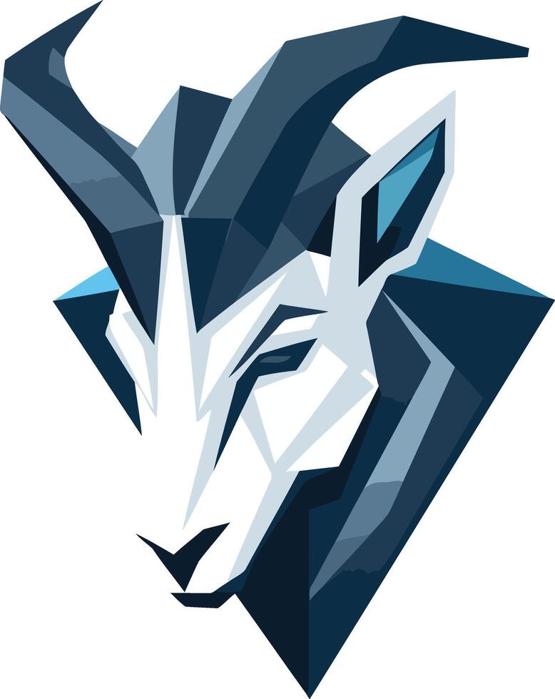 The goat head is in a low polygonal style vector