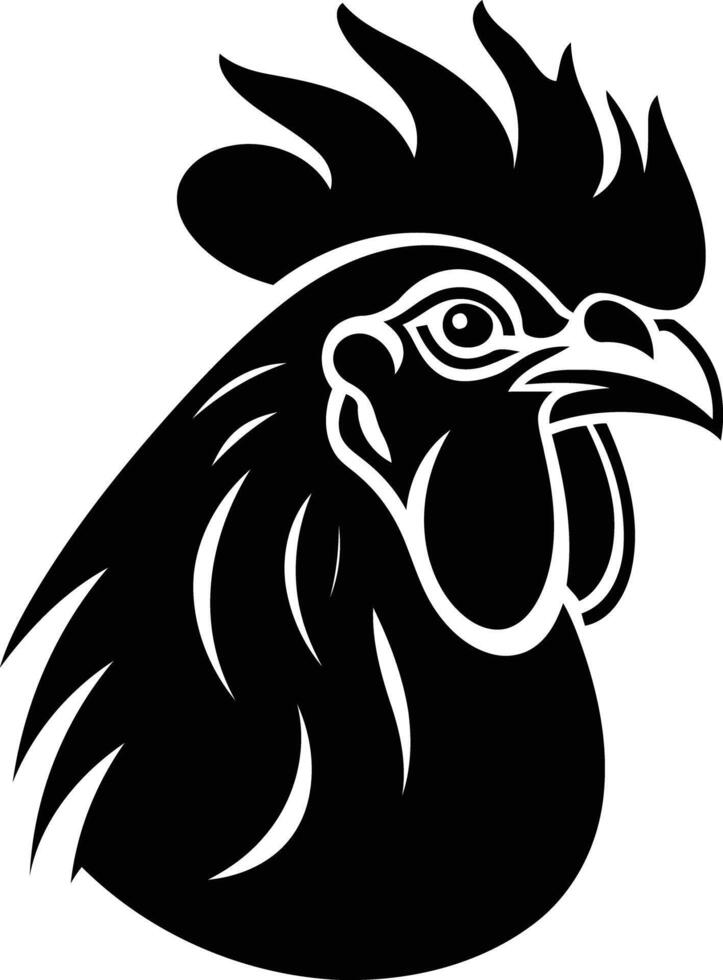 Rooster head silhouette vector