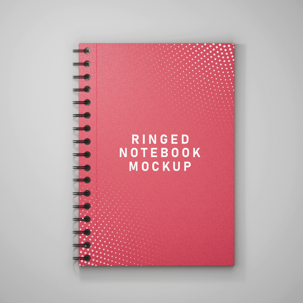 ringed notebook mockup psd