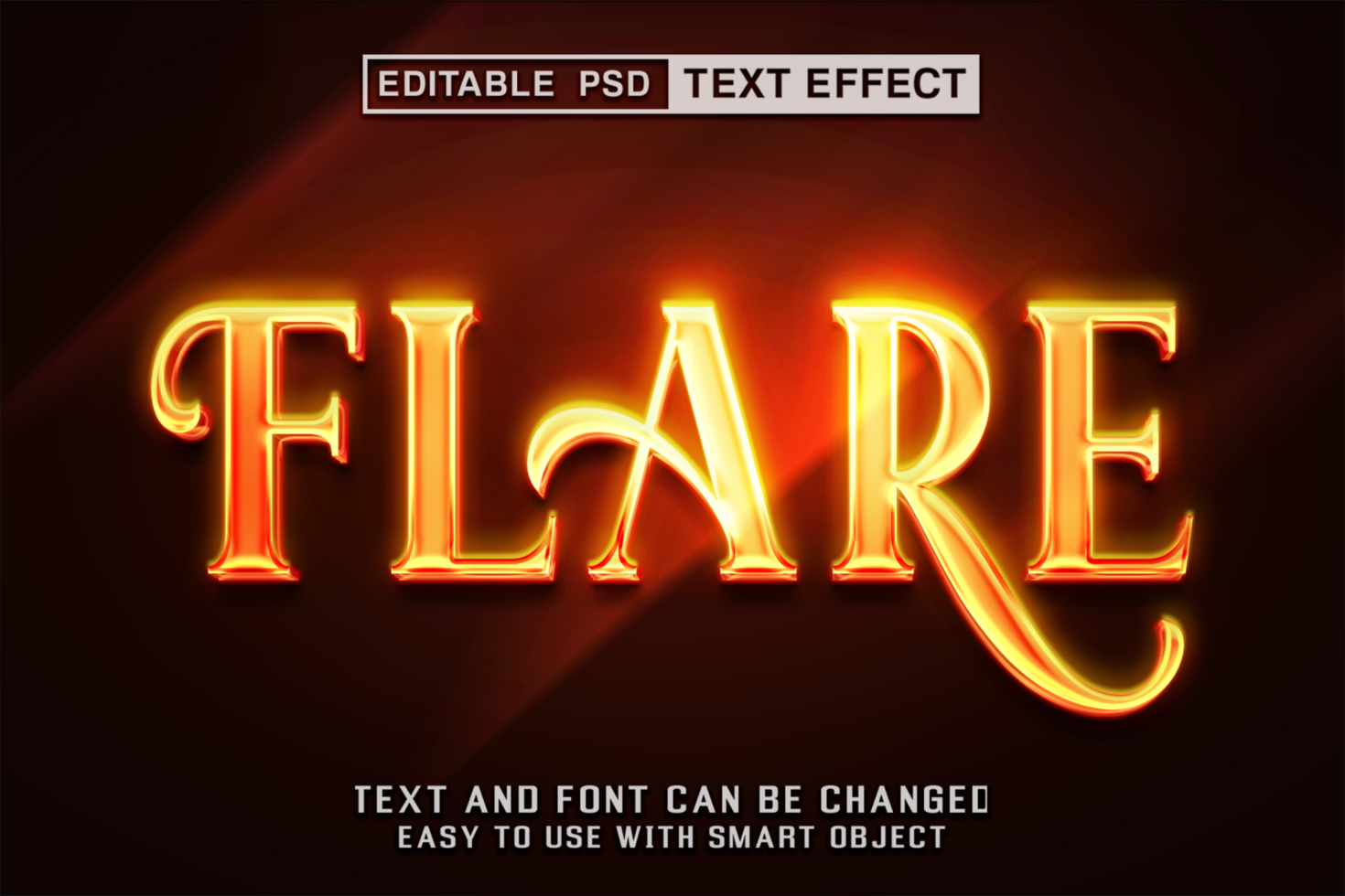 Flare Editable Text Effect psd