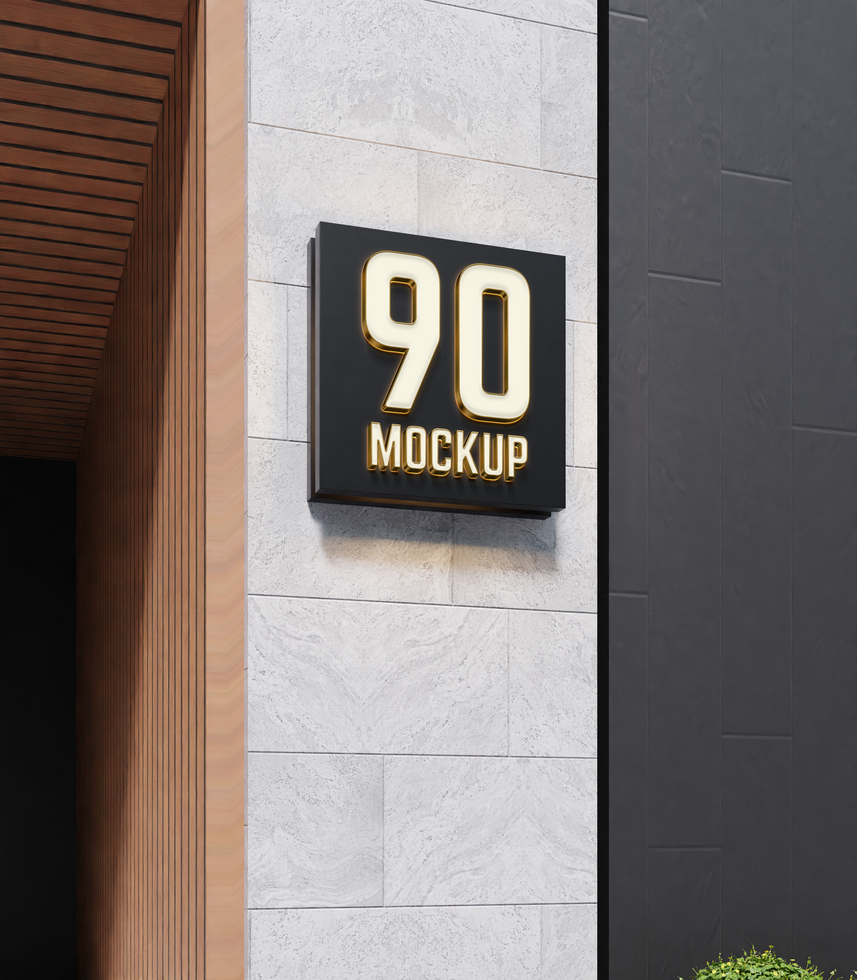 Signboard logo mockup psd